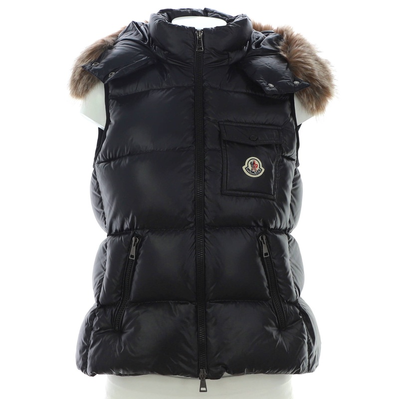 Women’s Balabio Hooded Puffer Vest Quilted Polyamide with Down and Fur