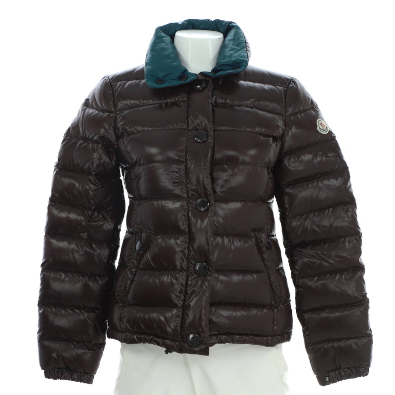 Women’s Front Pocket Button Up Puffer Jacket Quilted Polyamide and Down