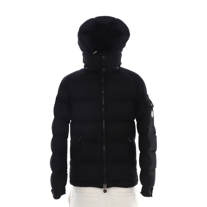 Men’s Montgenevre Short Puffer Coat Quilted Polyamide and Wool with Down