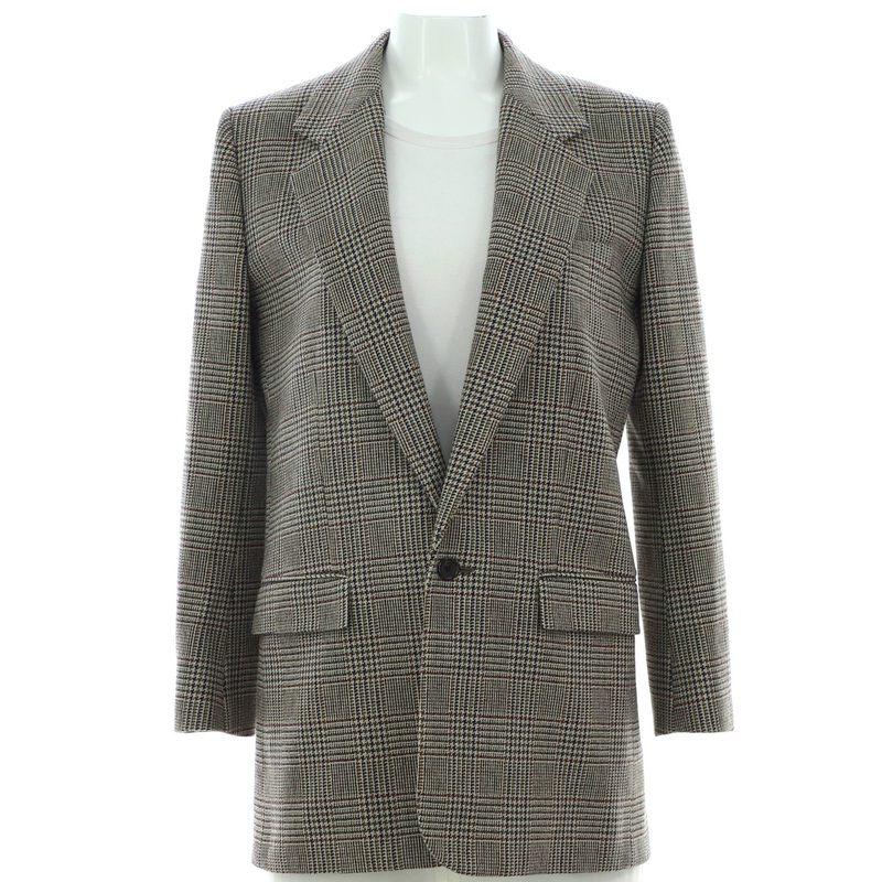 Women’s Houndstooth Single Button Blazer Wool Blend