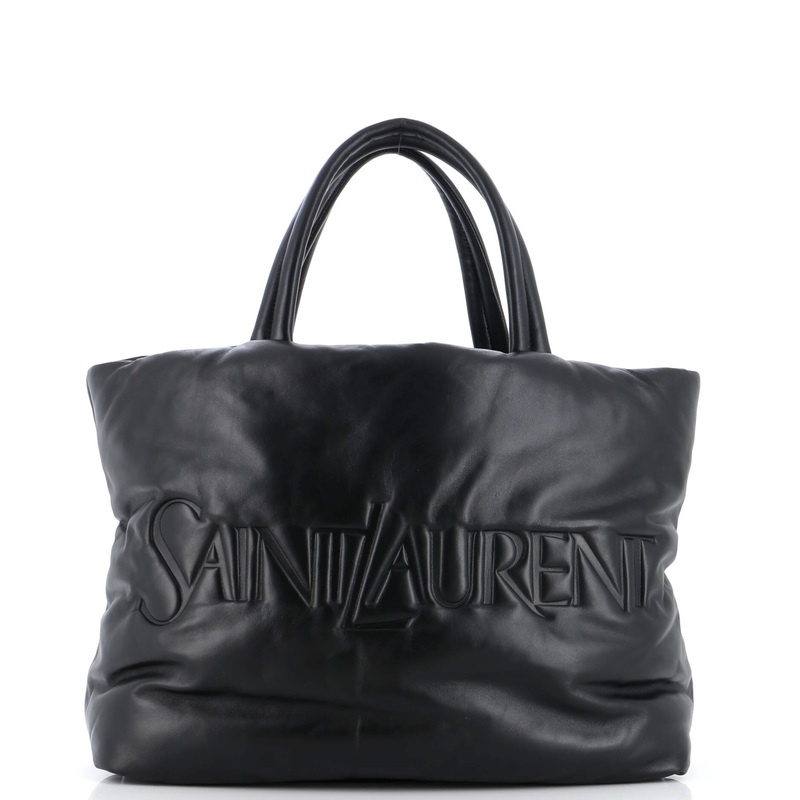 Debossed Logo Tote Padded Leather