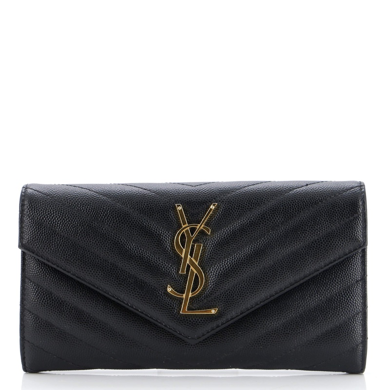 Classic Monogram Flap Wallet Matelasse Chevron Leather Large S744816852008