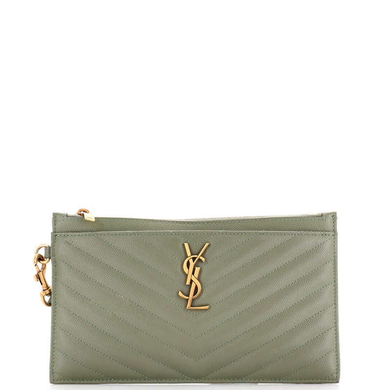 Classic Monogram Zip Bill Pouch Matelasse Chevron Leather Large S744816841028