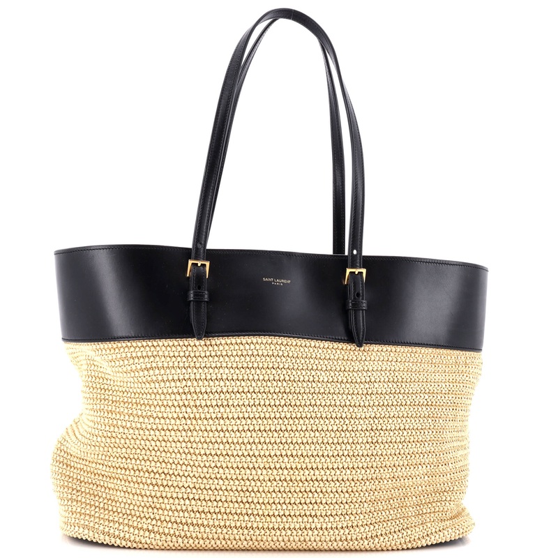 Boucle E/W Shopping Tote Raffia with Leather Medium S744816833861
