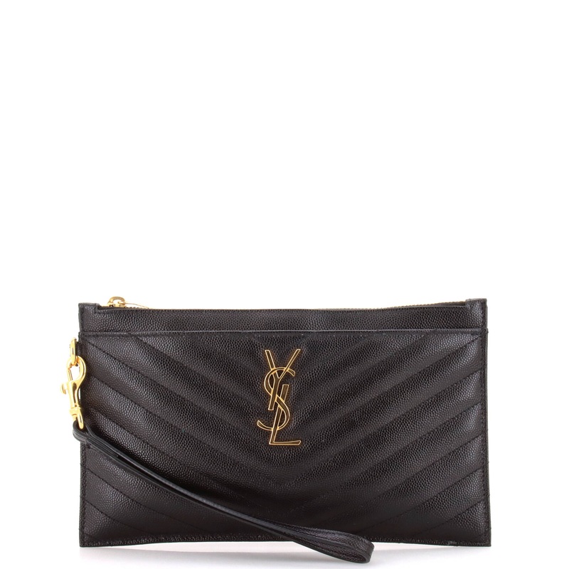 Classic Monogram Zip Bill Pouch Matelasse Chevron Leather Large S744816833795