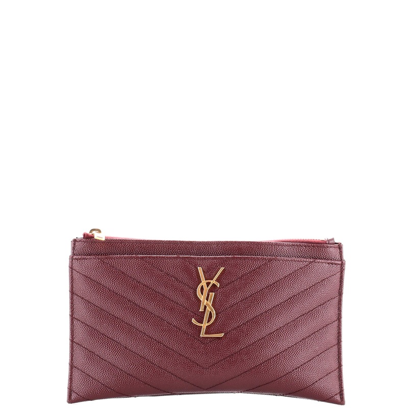 Classic Monogram Zip Bill Pouch Matelasse Chevron Leather Medium S744816829981