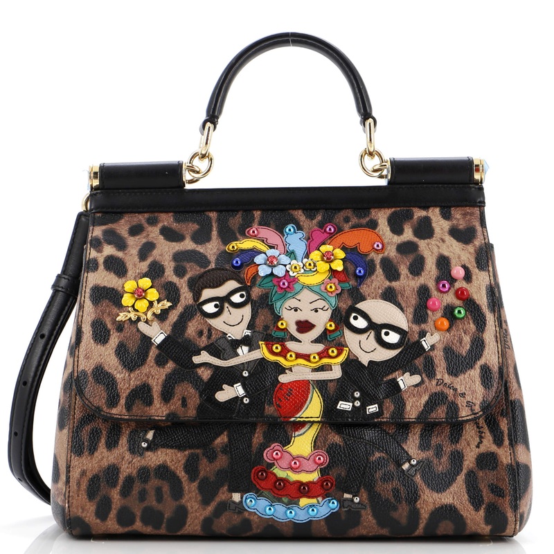 Miss Sicily Bag Embellished Printed Leather Medium S744816828081