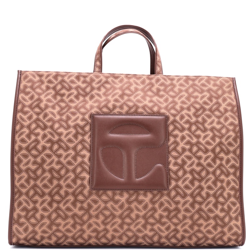 Shopping Tote Monogram Jacquard with Faux Leather Large S744816827990