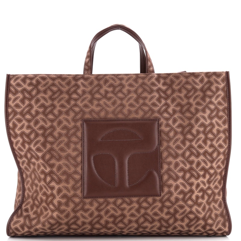 Shopping Tote Monogram Jacquard with Faux Leather Large S744816827992