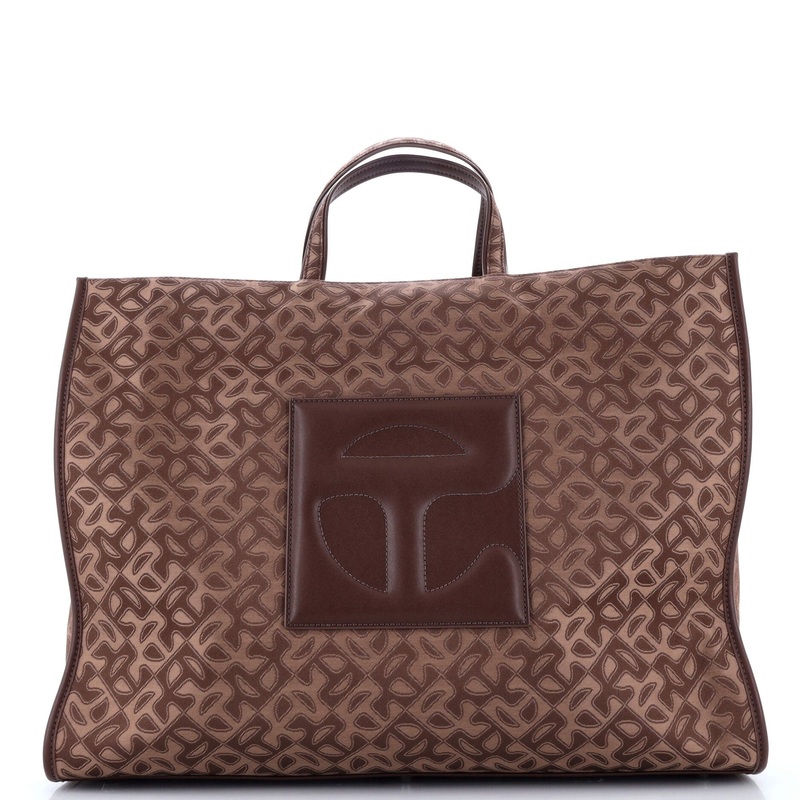 Shopping Tote Monogram Jacquard with Faux Leather Large S744816803175