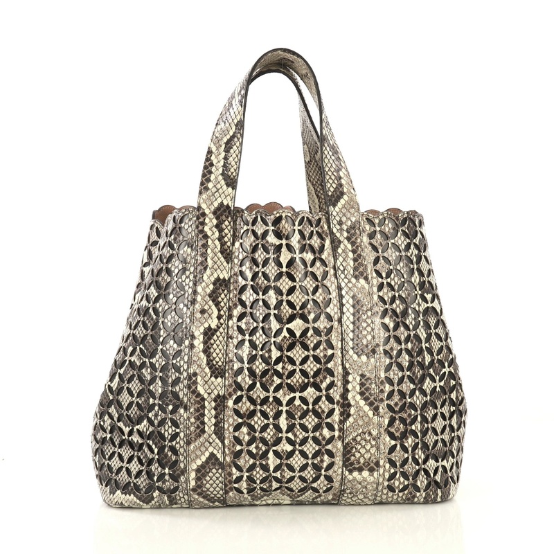 Side Snap Tote Laser Cut Python Large