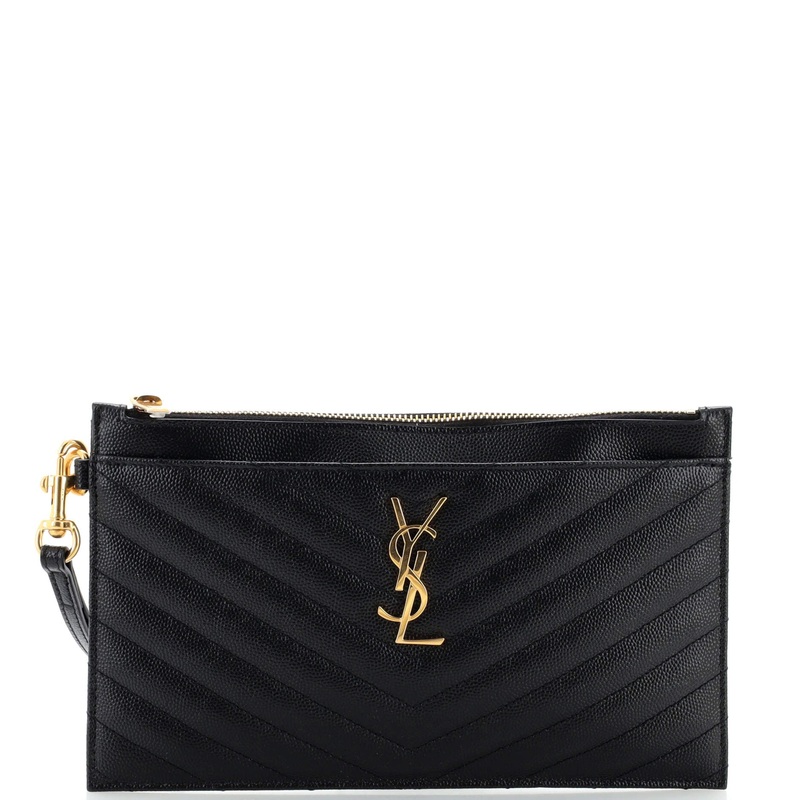 Classic Monogram Zip Bill Pouch Matelasse Chevron Leather Large S744816758830