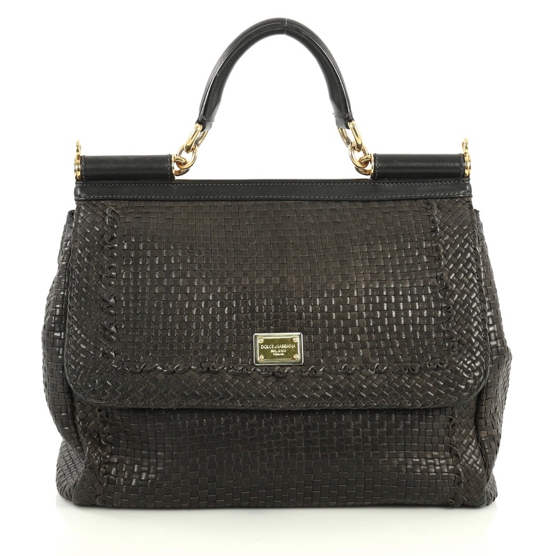 Miss Sicily Bag Woven Leather Large