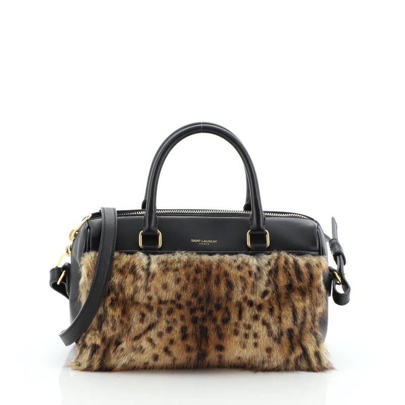 Classic Baby Duffle Bag Leather with Fur