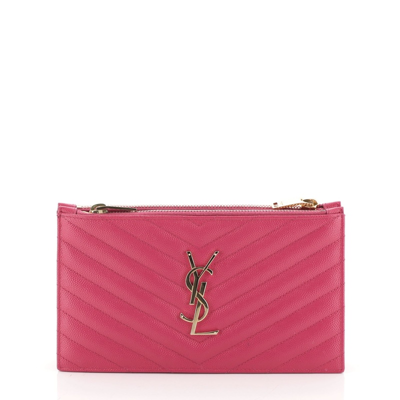 Classic Monogram Double Zip Wallet Matelasse Chevron Leather S744816736319