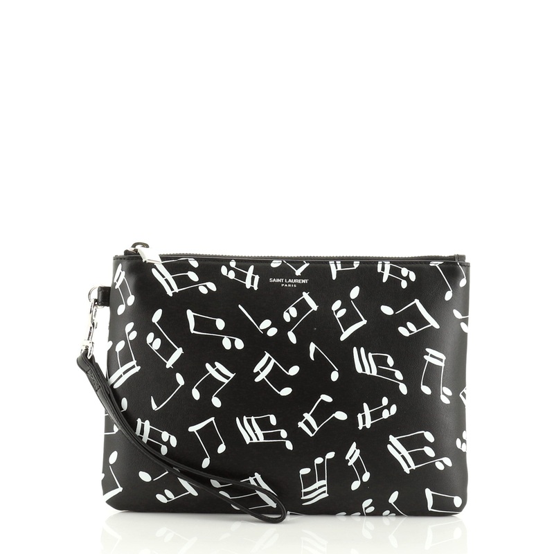 Wristlet Pouch Printed Leather Small S744816735222