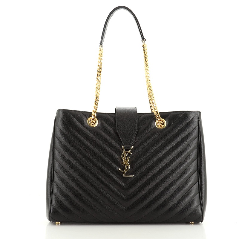 Classic Monogram Shopper Matelasse Chevron Leather Large S744816729004
