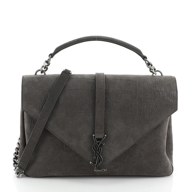 Classic Monogram College Bag Crocodile Embossed Nubuck Large S744816726447