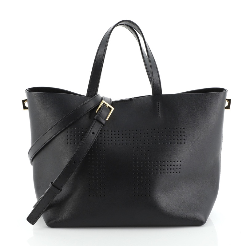 Convertible Logo Tote Perforated Leather Mini