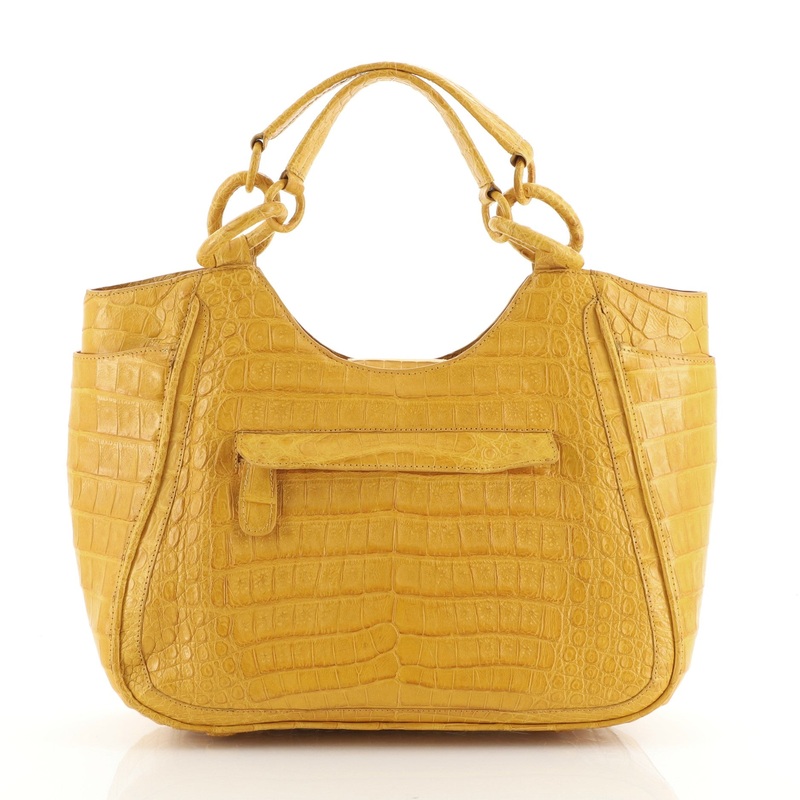 Front Zip Pocket Tote Crocodile Large S744816721873