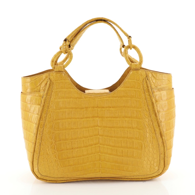 Front Zip Pocket Tote Crocodile Large S744816727590