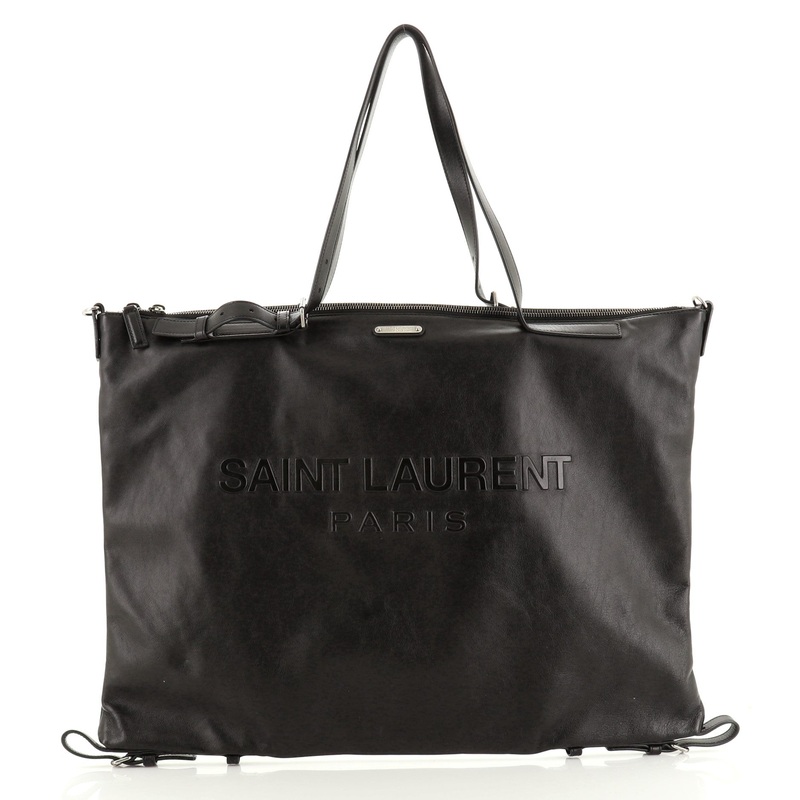 Embossed Logo ID Convertible Bag Embossed Leather