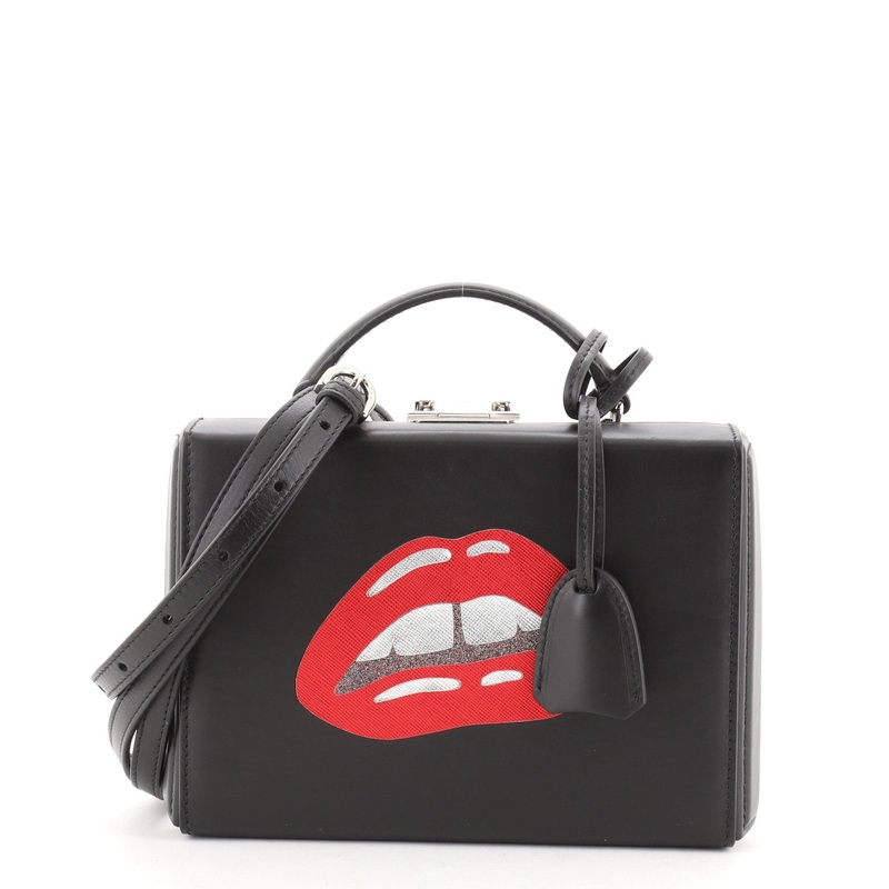 Grace Box Bag Leather with Applique Small S744816712353