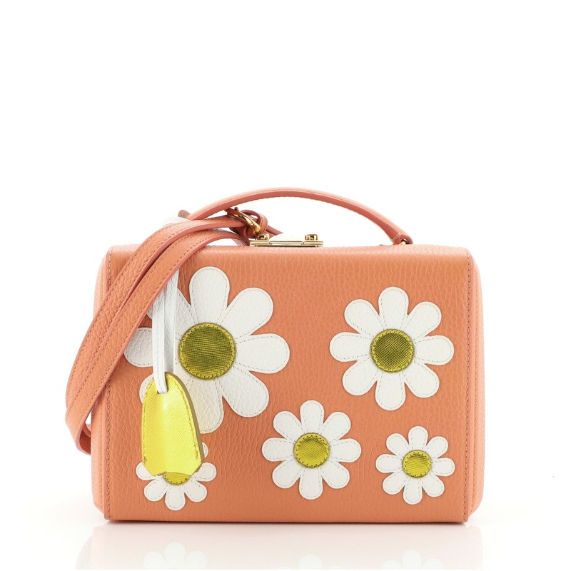 Grace Box Bag Leather with Applique Small S744816713413