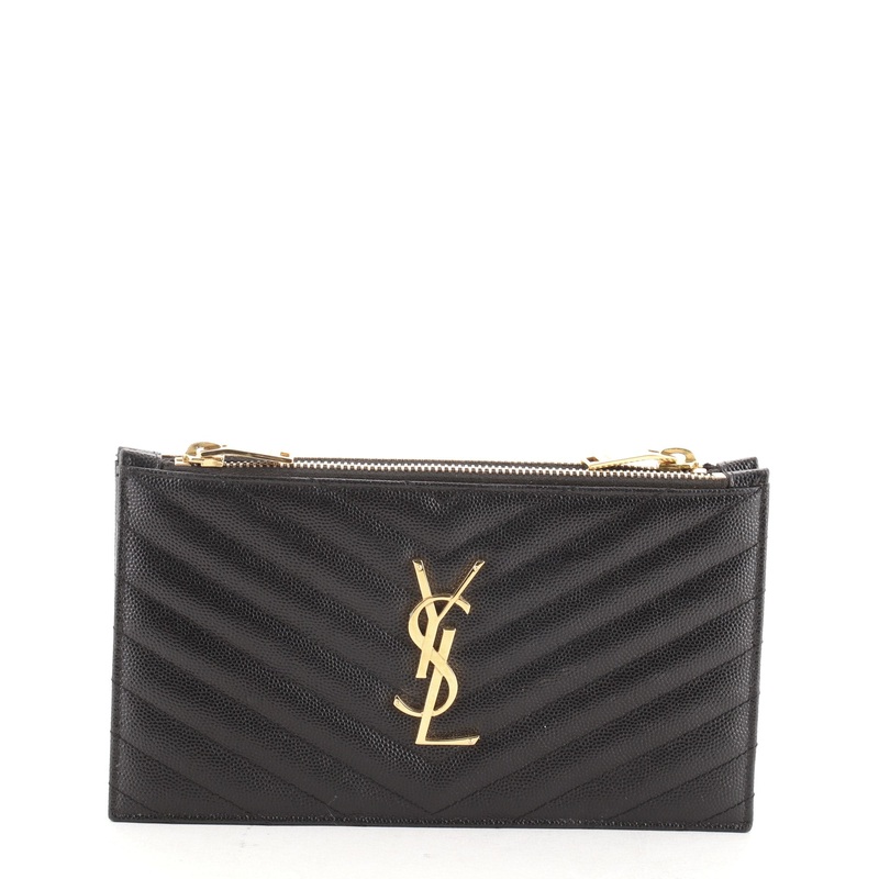 Classic Monogram Double Zip Wallet Matelasse Chevron Leather S744816699886