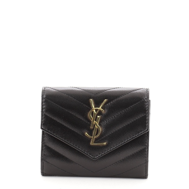 Classic Monogram Trifold Wallet Matelasse Chevron Leather S744816697514