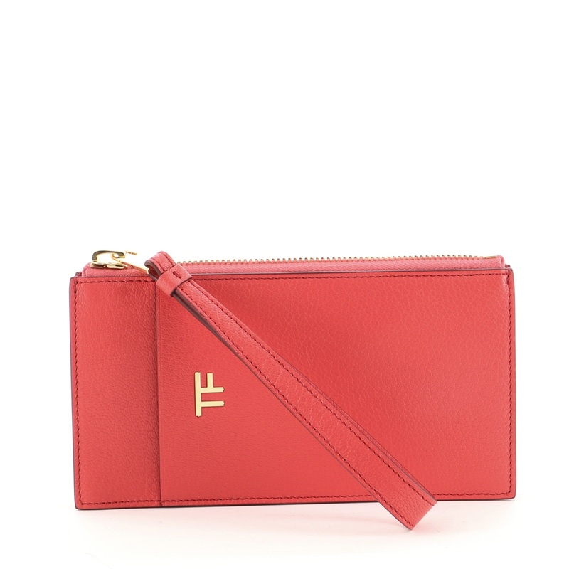 TF Wristlet Zip Pouch Leather Mini