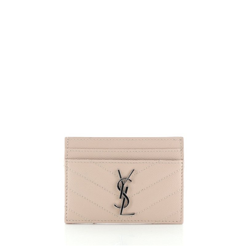 Classic Monogram Card Holder Matelasse Chevron Leather S744816688728