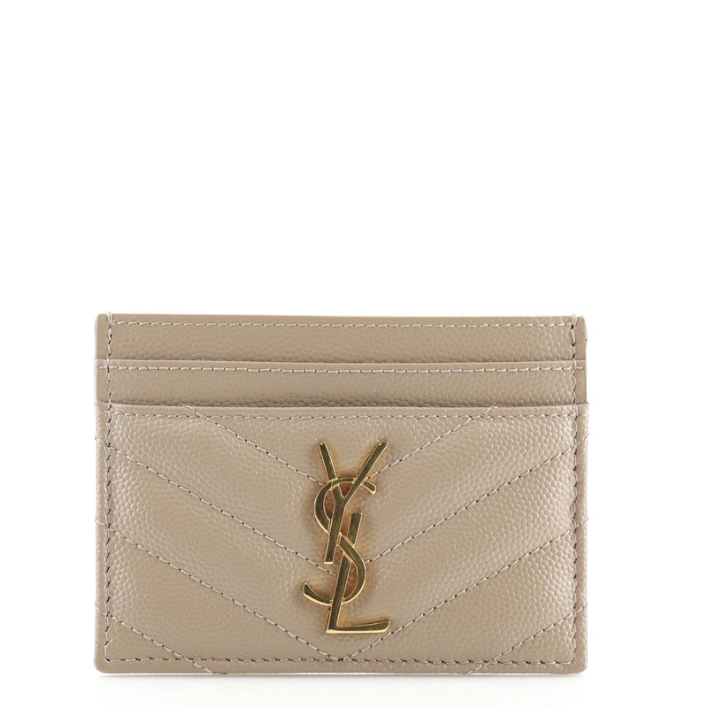 Classic Monogram Card Holder Matelasse Chevron Leather S744816688828