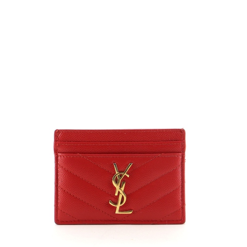 Classic Monogram Card Holder Matelasse Chevron Leather S744816693296