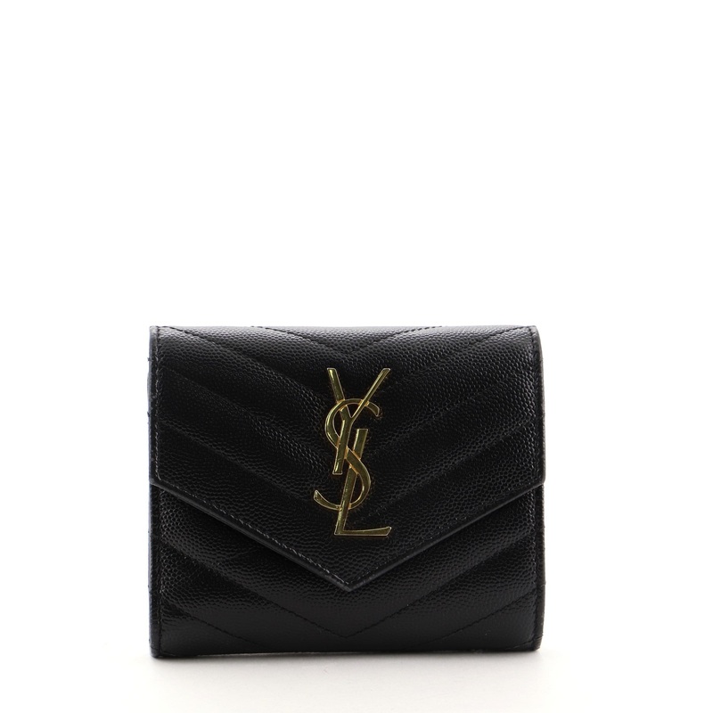 Classic Monogram Trifold Wallet Matelasse Chevron Leather S744816690153