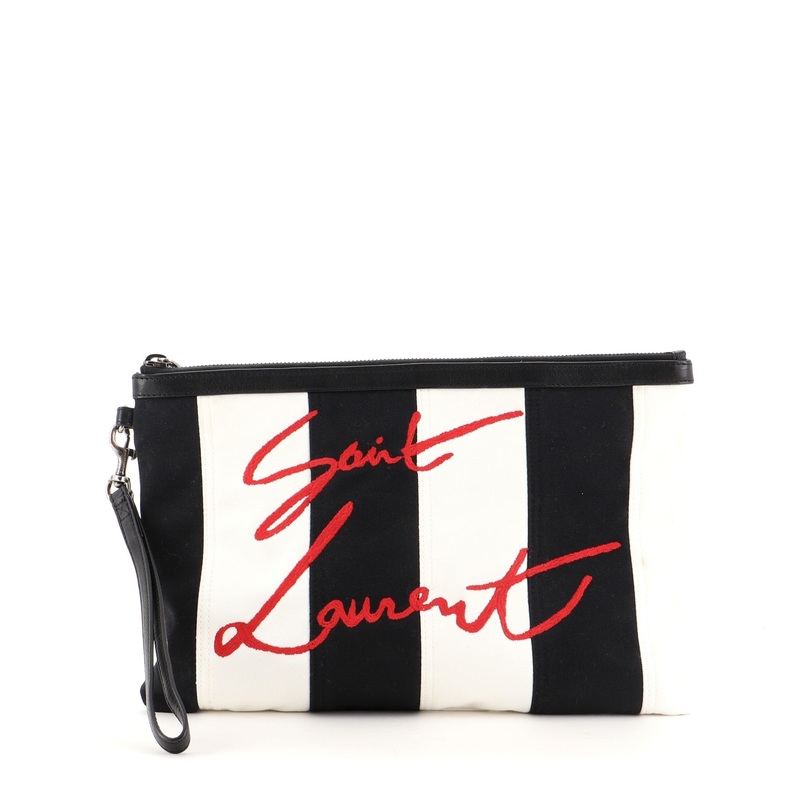 Logo Wristlet Pouch Canvas