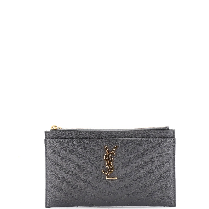 Classic Monogram Zip Bill Pouch Matelasse Chevron Leather Medium S744816686813