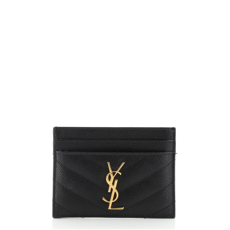 Classic Monogram Card Holder Matelasse Chevron Leather S744816674950