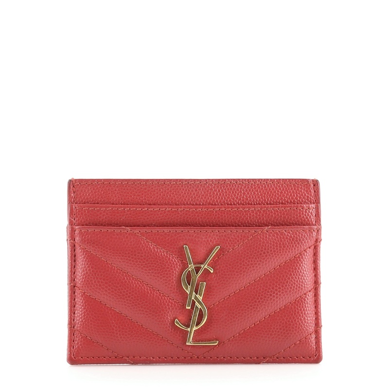 Classic Monogram Card Holder Matelasse Chevron Leather S744816677029
