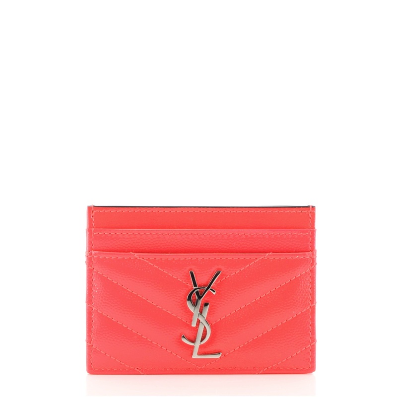 Classic Monogram Card Holder Matelasse Chevron Patent S744816677989