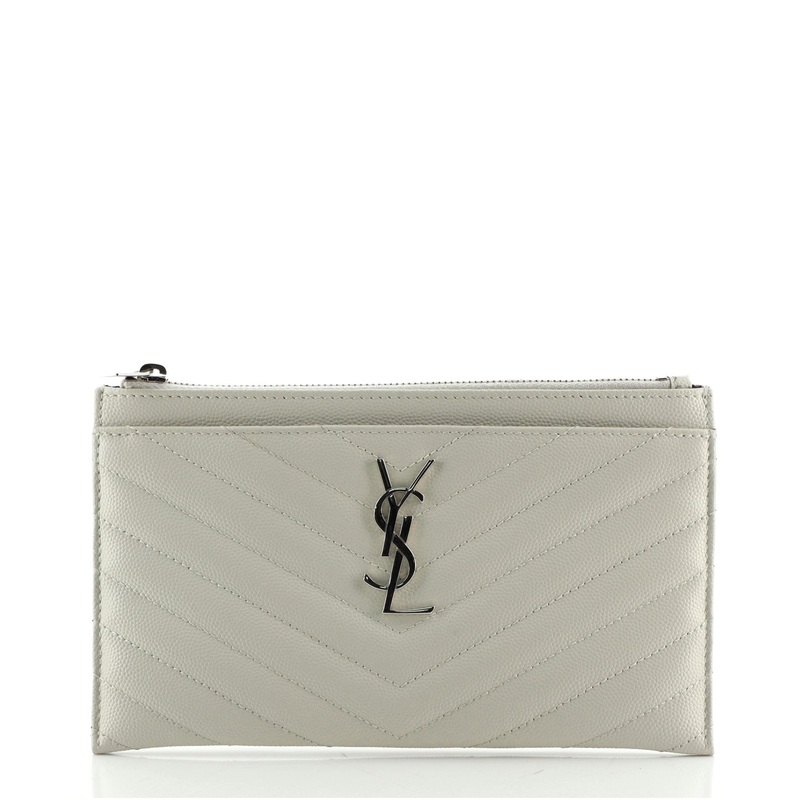 Classic Monogram Zip Bill Pouch Matelasse Chevron Leather Medium S744816676179