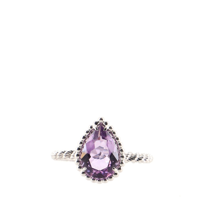 Serpent Boheme Ring 18K White Gold and Amethyst 5.5