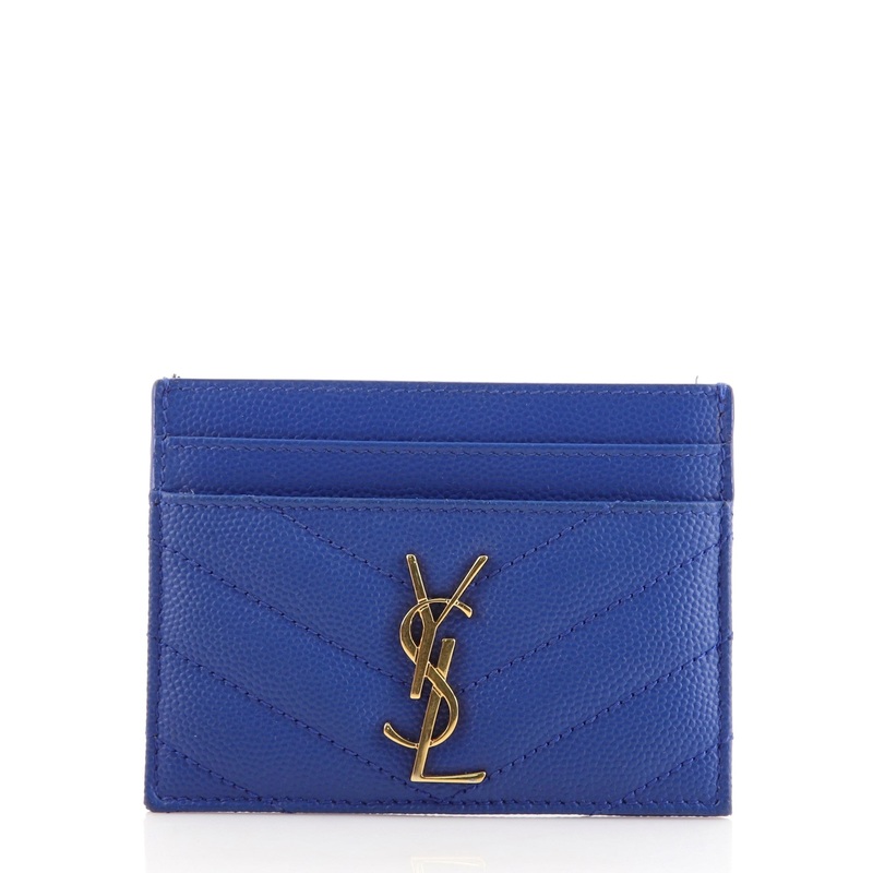 Classic Monogram Card Holder Matelasse Chevron Leather S744816669280