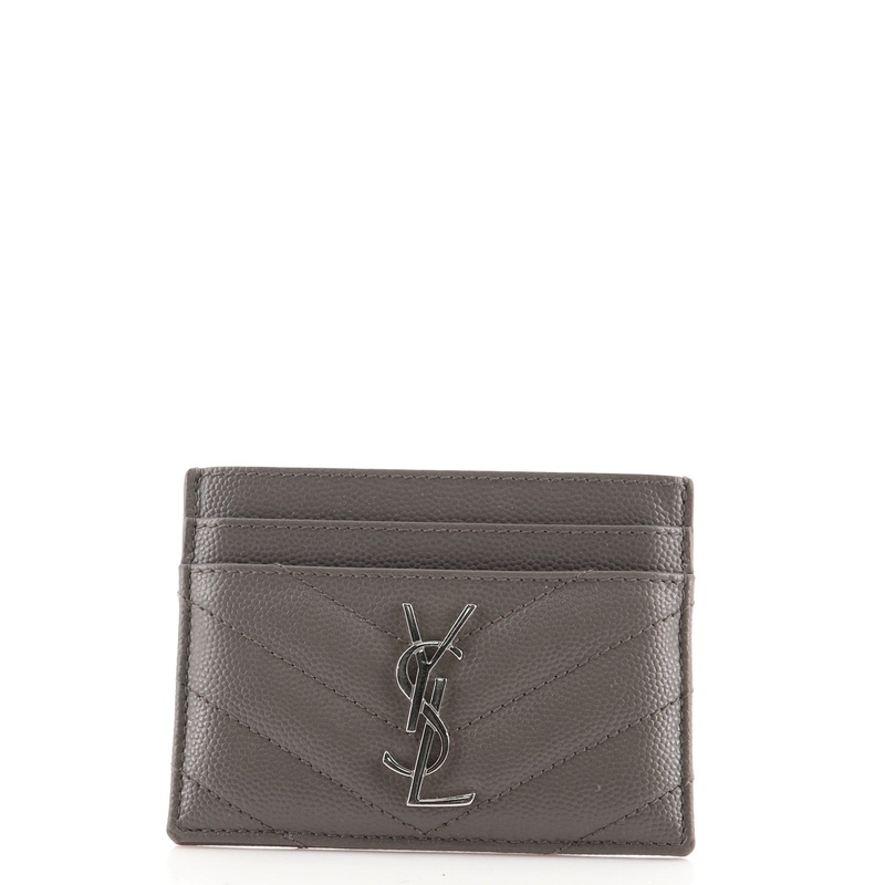 Classic Monogram Card Holder Matelasse Chevron Leather S744816671490