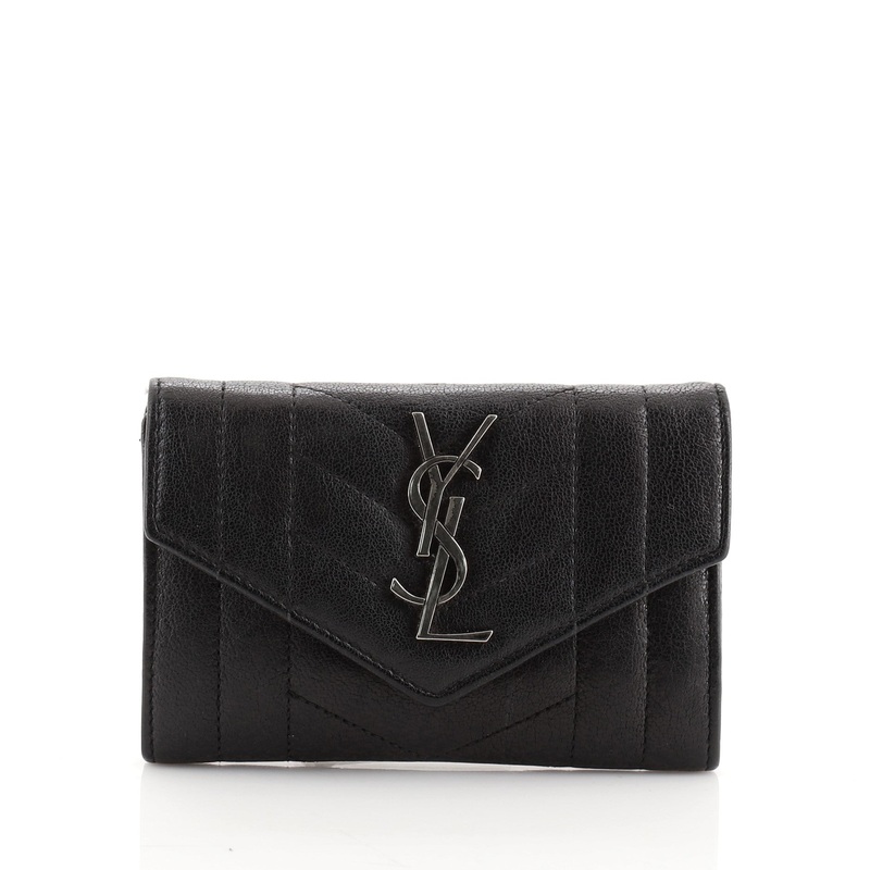 Classic Monogram Flap Wallet Matelasse Chevron Leather Small S744816668475