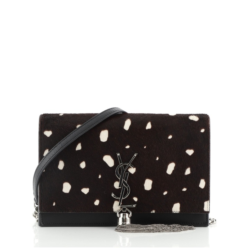 Classic Monogram Tassel Chain Wallet Printed Pony Hair