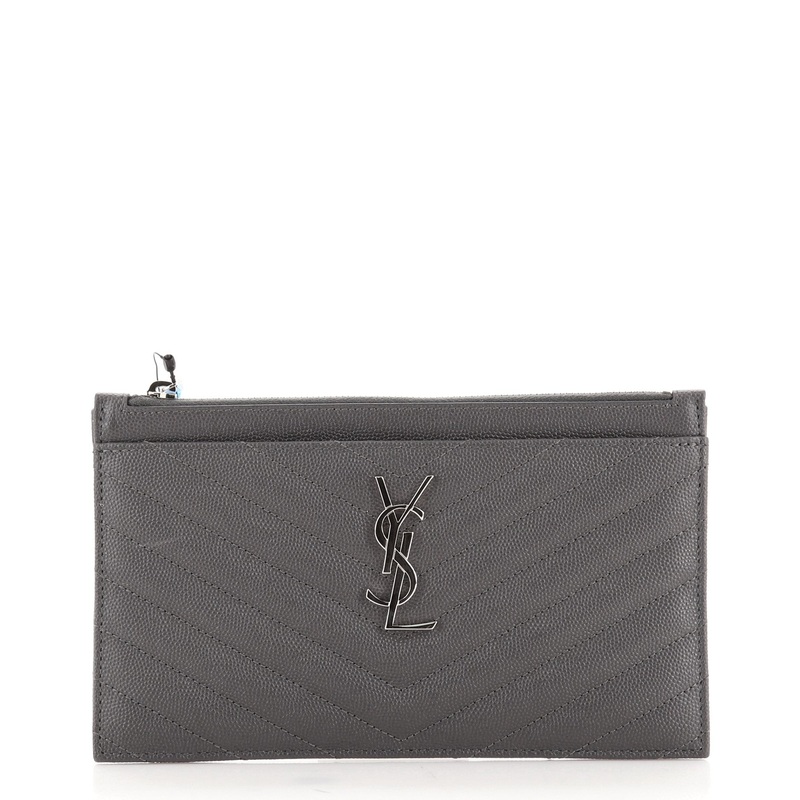 Classic Monogram Zip Bill Pouch Matelasse Chevron Leather Medium S744816669459