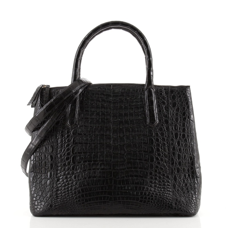 Double Zip Convertible Tote Crocodile Large S744816674785