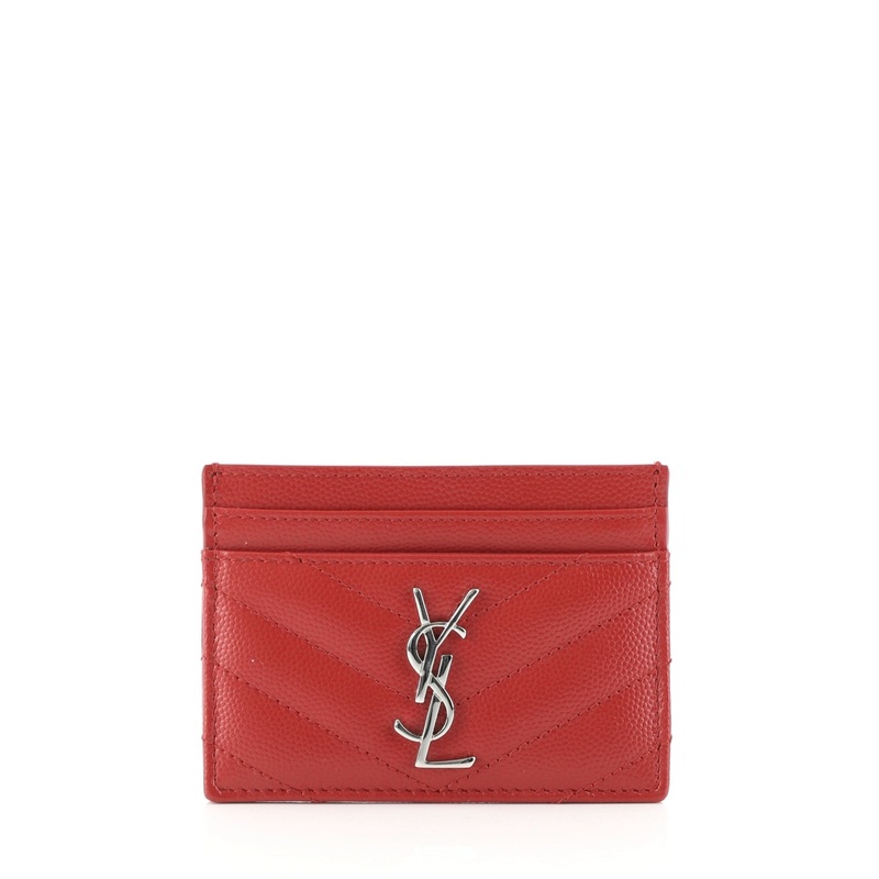 Classic Monogram Card Holder Matelasse Chevron Leather S744816663321