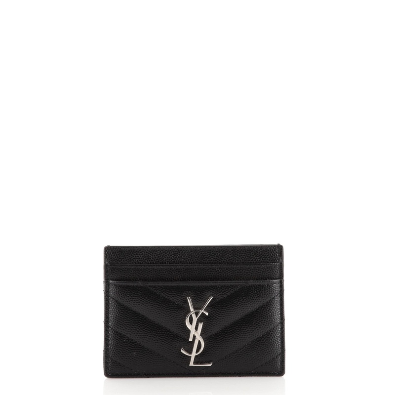 Classic Monogram Card Holder Matelasse Chevron Leather S744816665073
